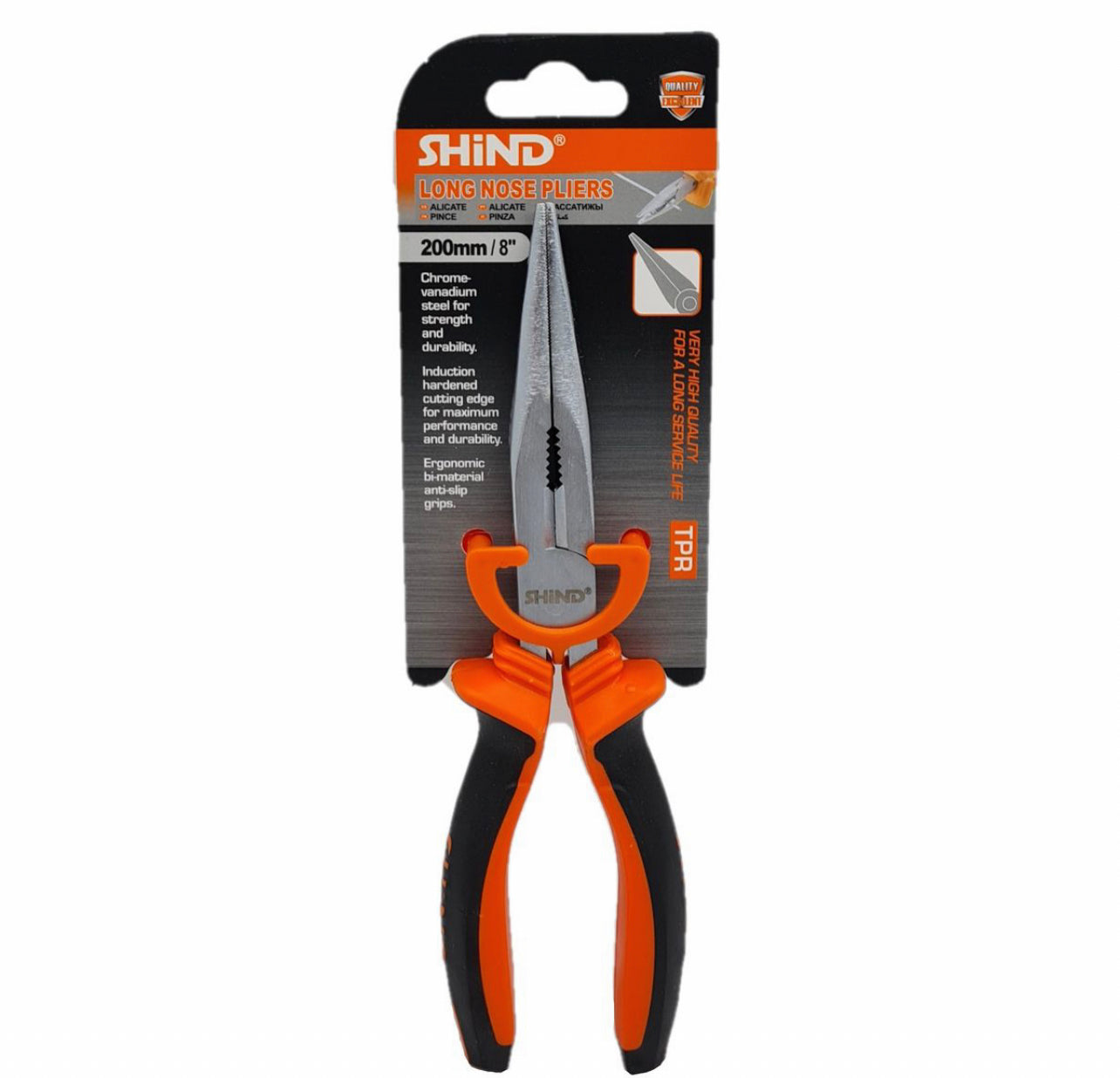 Shind Heavy Duty Long Nose Pliers - 200mm