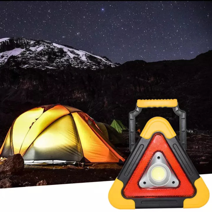 Multi-function Portable Rechargeable Flood Lamp Work Light Waterproof SOLAR Triangle Warning Light SOS Camping Searchlight LED Traffic