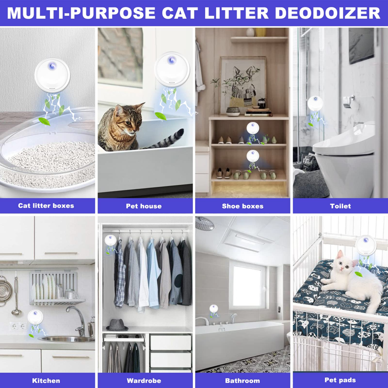 Cat Litter Deodorizer Deodorization Litter Box Odor Eliminator, Rechargeable Dust-Free Litter Genie for Cat Litter Box Shoe Box Kitchen