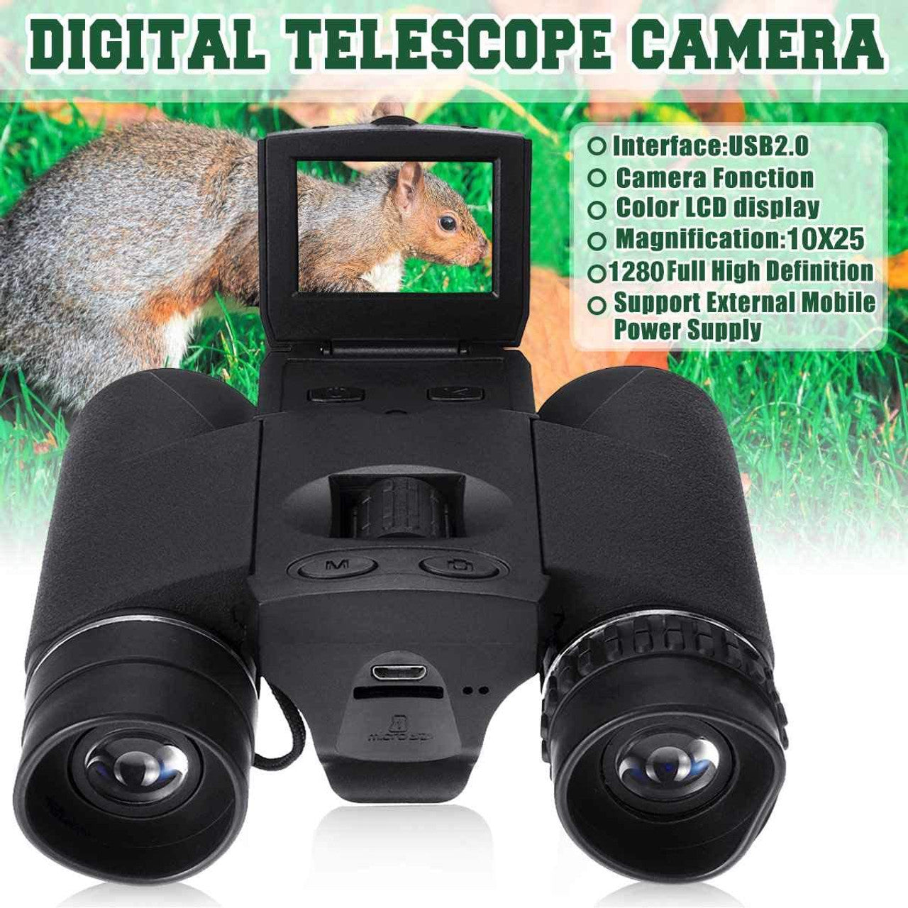Binoculars Recording Camera 10x Magnification