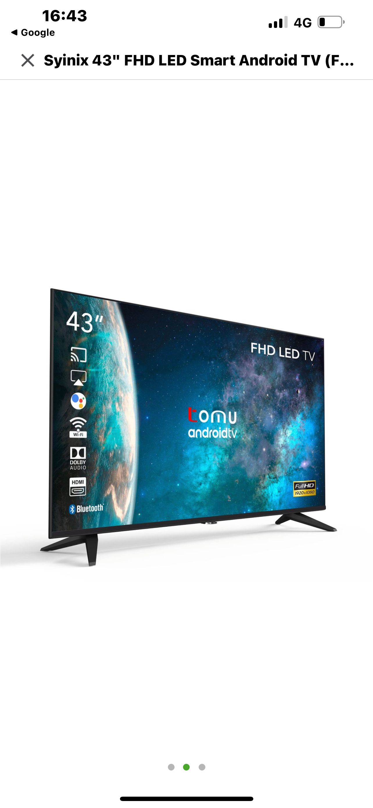 Syinix 43 inch FHD LED Smart Android TV (Frameless) - 43A51