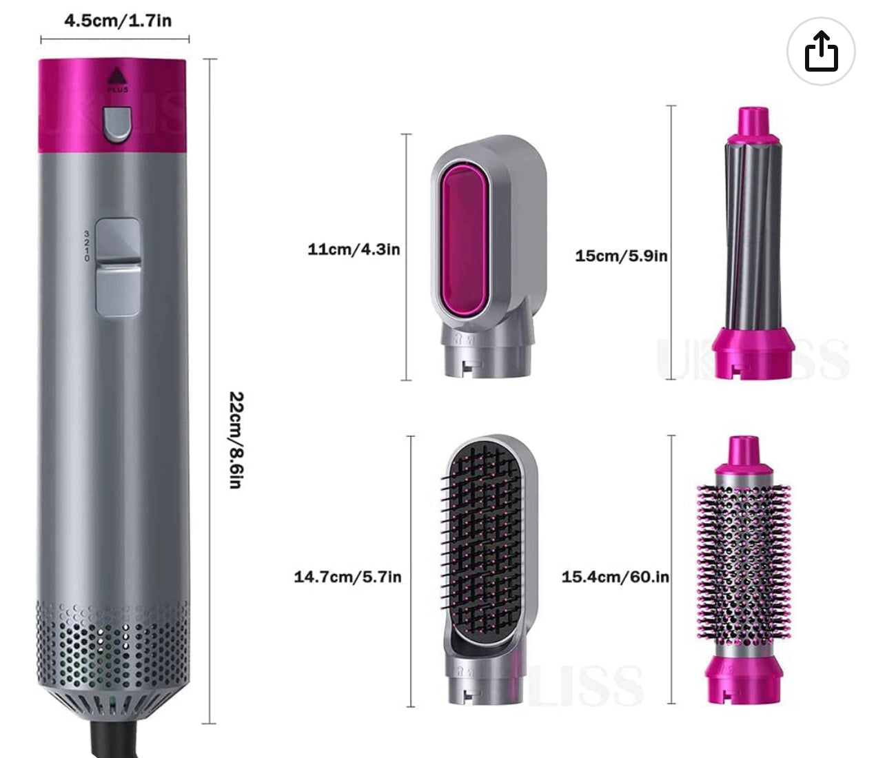 5 In 1 Hair Curler Rotating Hair Dryer