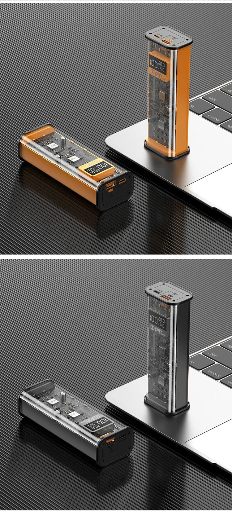 Transparent Mecha Punk Charging Treasure 20000mAh