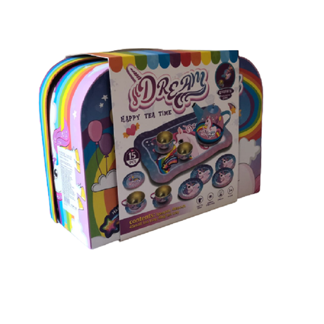 Dream Rainbow Unicorn Metal Tea Set 15 Pieces