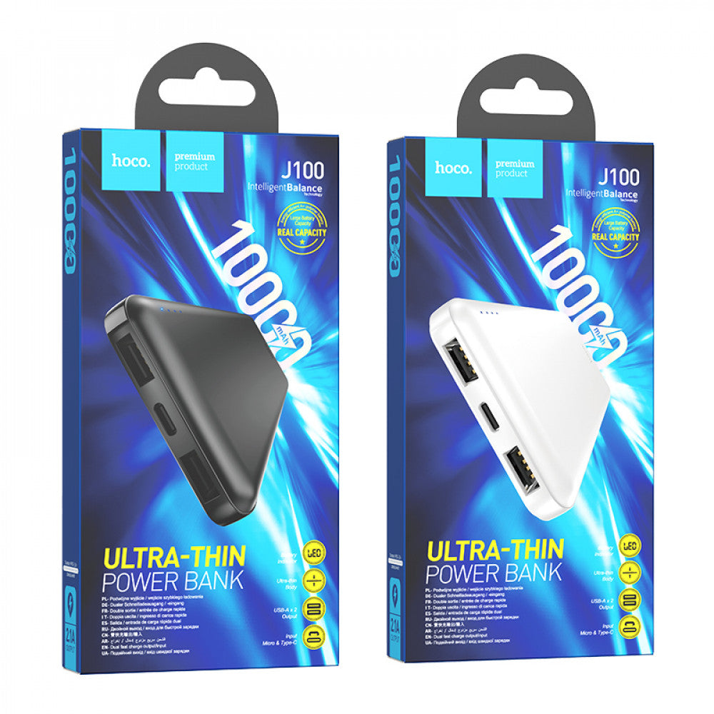 HOCO J100 Power Bank Battery 10000mAh , USB x2