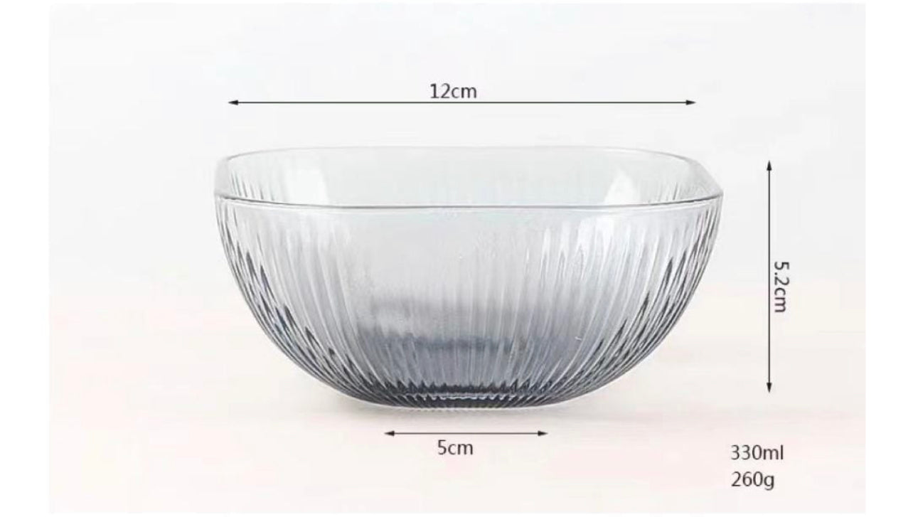 Lead-Free Glass Salad Bowl Set 6pc