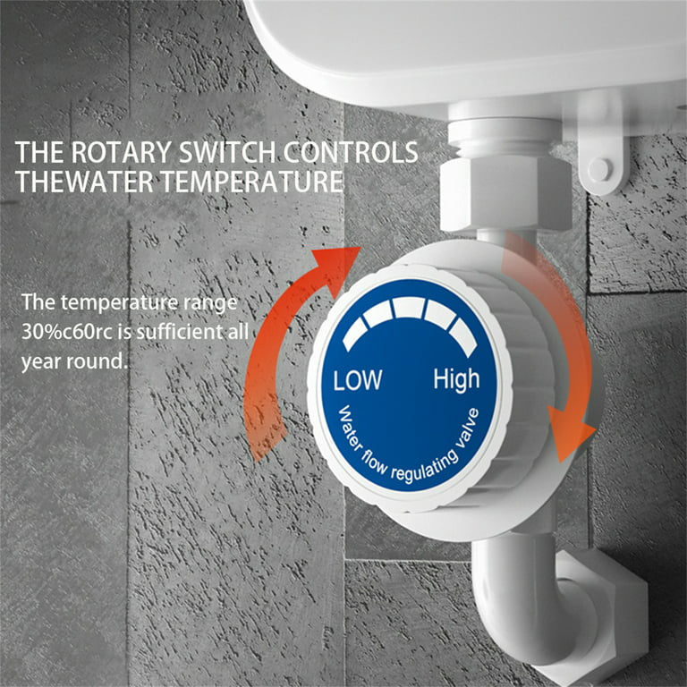 Mini Electric Tankless Water Heater with LED Temperature Display & Shower Head