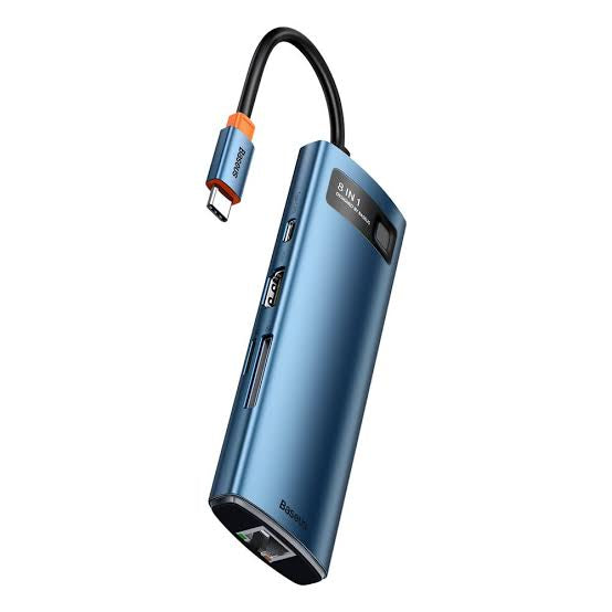 Baseus Metal Gleam Series 6-in-1 Multifunctional Type-C HUB Docking Station(Blue)