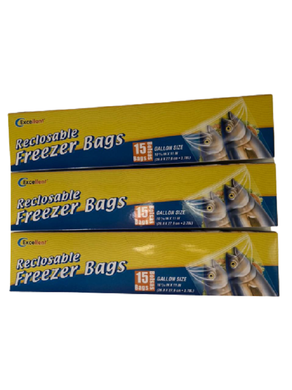 Resealable Freezer Bags 15pc
