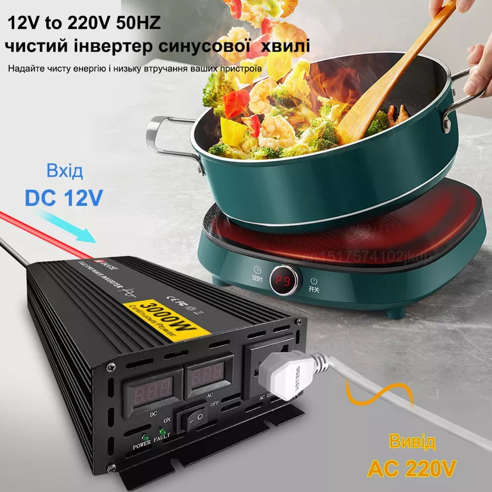 Pure Sine Inverter DC To AC 220V Car Inverter Power Converter Transformer Solar Inverter With LED Display