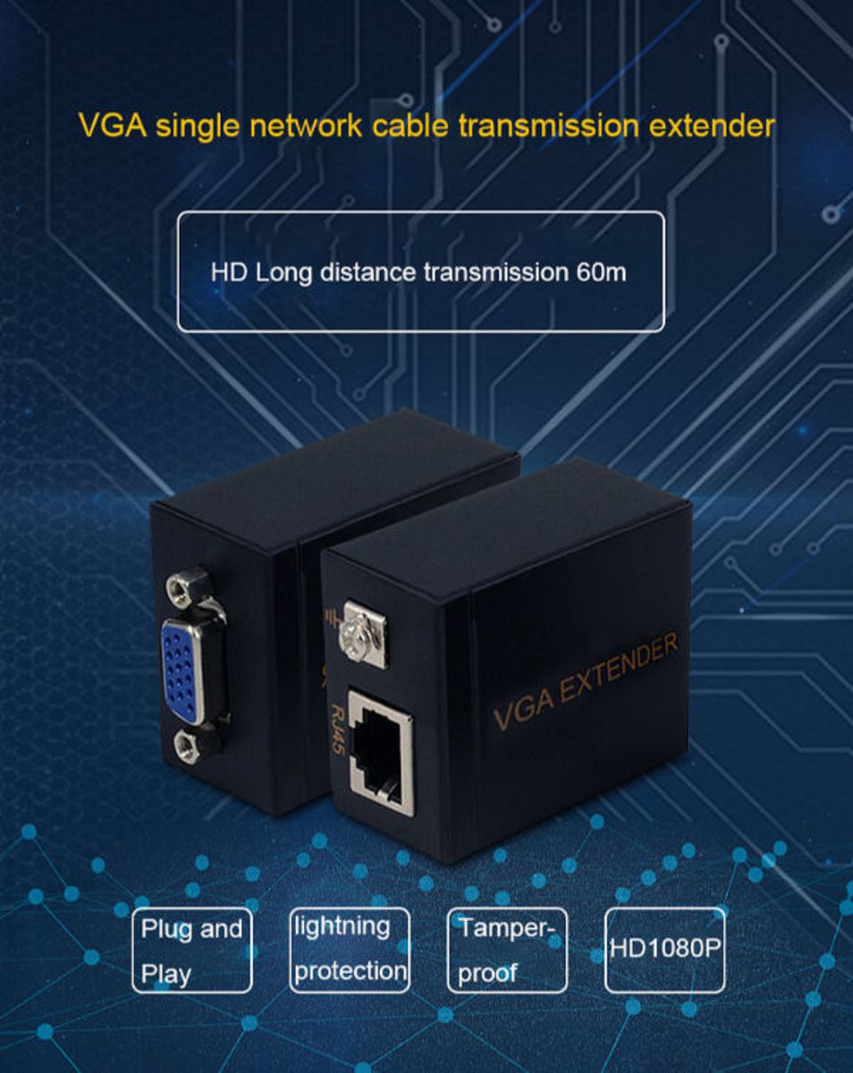 Ultra Fast - VGA and Audio Extender Cat5e/568B 100m