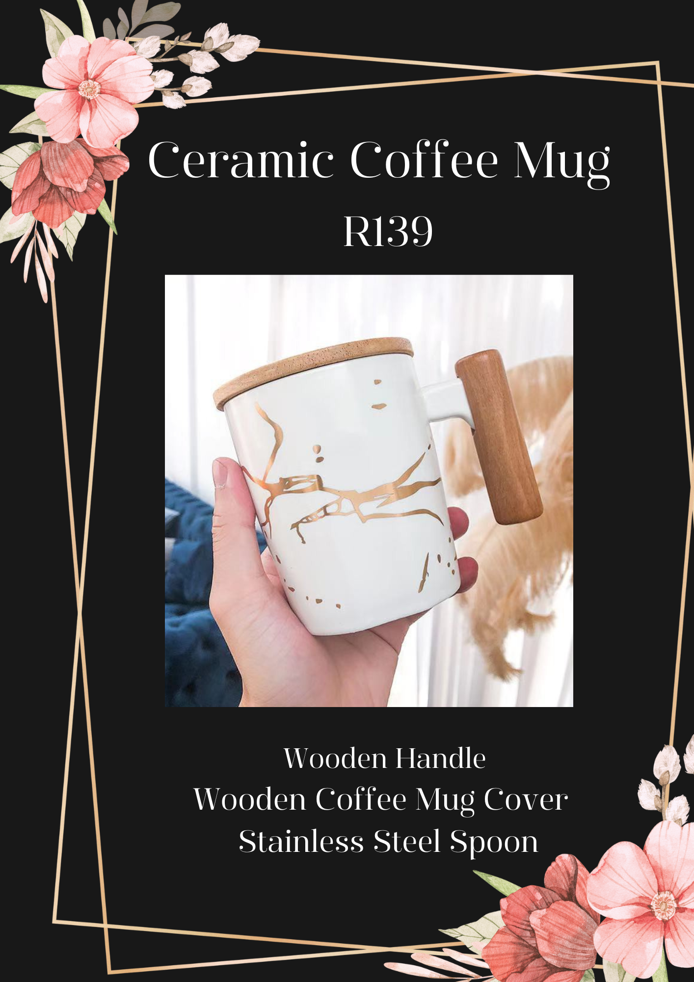 Mothers Day Gift - Ceramic Marble Design Coffee Mug