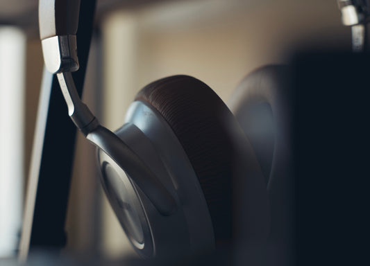 black and gray wireless headphones