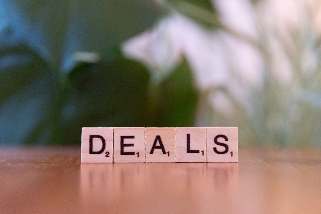 A close up of a scrabble type word on a table