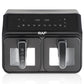 RAF Two Pan Digital Air Fryer 2200W - 9L Capacity, Dual Cooking Baskets, 9 Cooking Programs, Oil-Free Professional Air Fryer