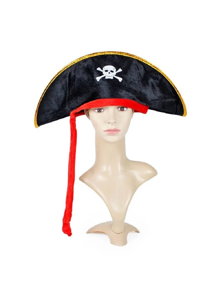 Caribbean Pirate Captain Hat With Eye Patch Cosplay Dress-up