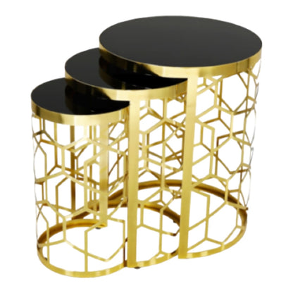 Ensemble Nesting Coffee Tables - Gold/Black