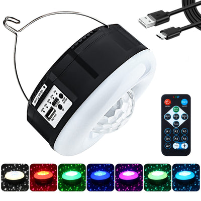 Mtech Solar Powered RGB Remote Controlled Camping Party Light With Hook