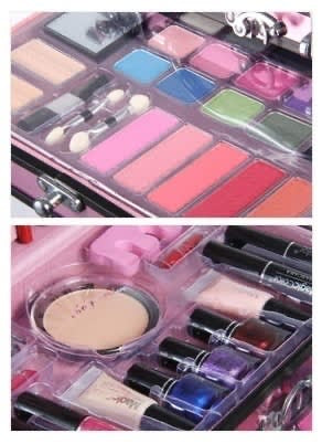 Magic Color Deluxe 50 Pcs Make Up Kit With Pink metal carry case
