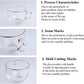 Cereal Bowl Set With Gold Trim - 4pc