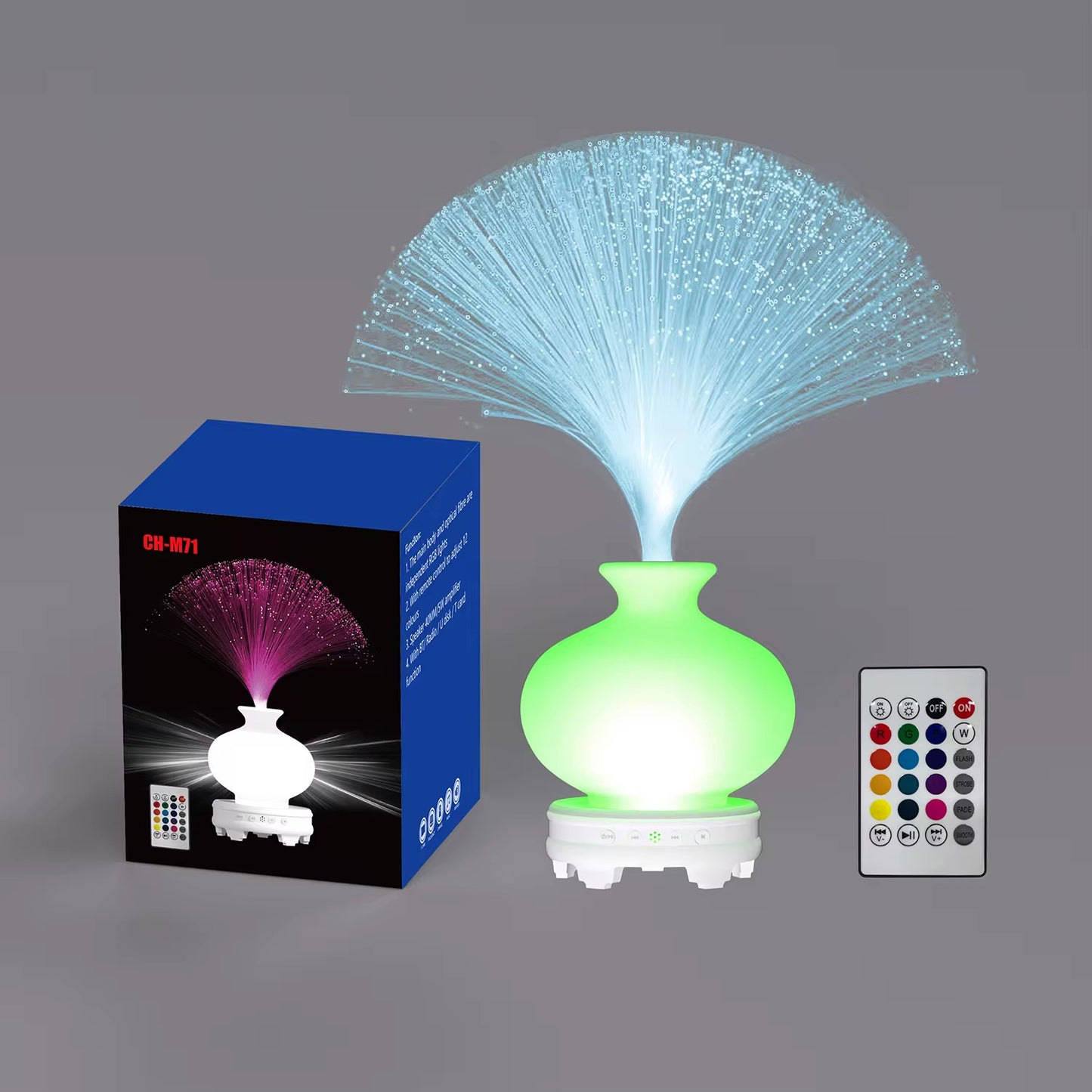 MTech Fiber Optic Lamp Color Changing Crystal Base With Speaker