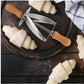 MHome Stainless Steel Croissant Rolling Cutter Bread Dough Pastry Making Tool with Wooden Handle