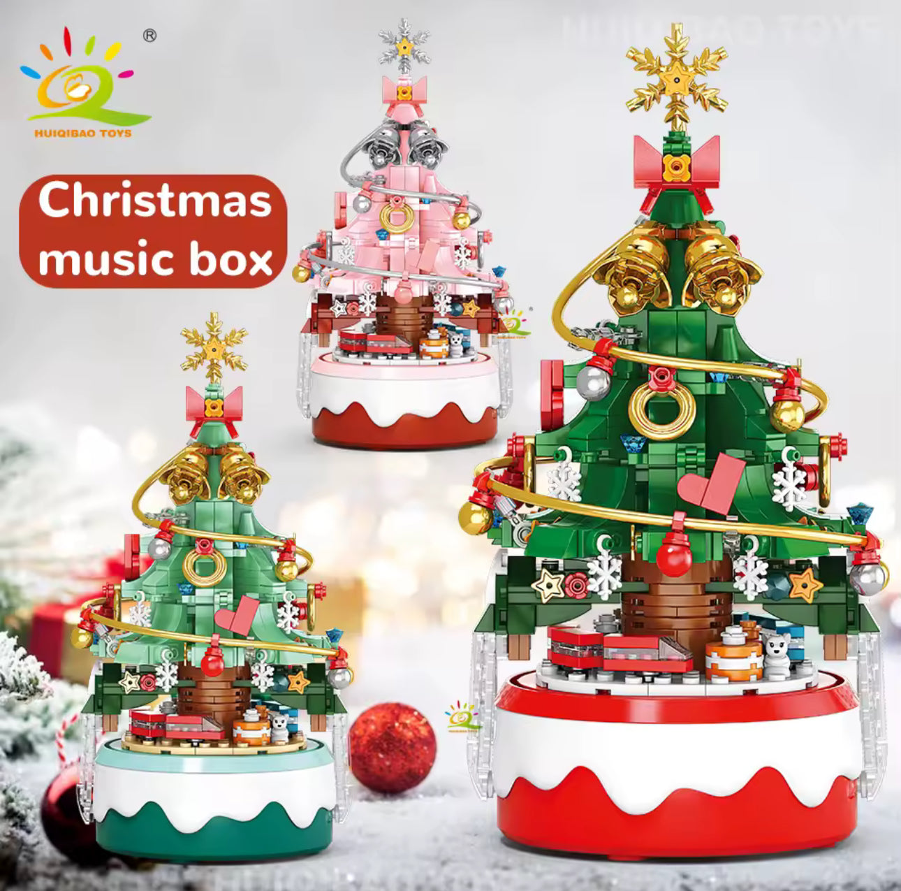 Children’s Mini Christmas Tree Music Box – DIY Micro Building Bricks