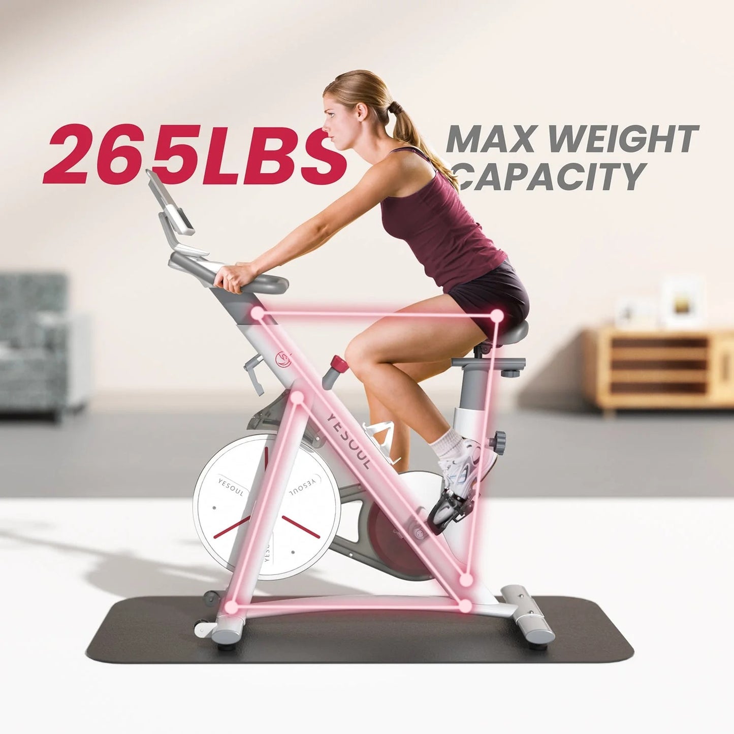 S3 Indoor Exercise Bike – Silent Magnetic Resistance Bluetooth Connectivity – Gloss White