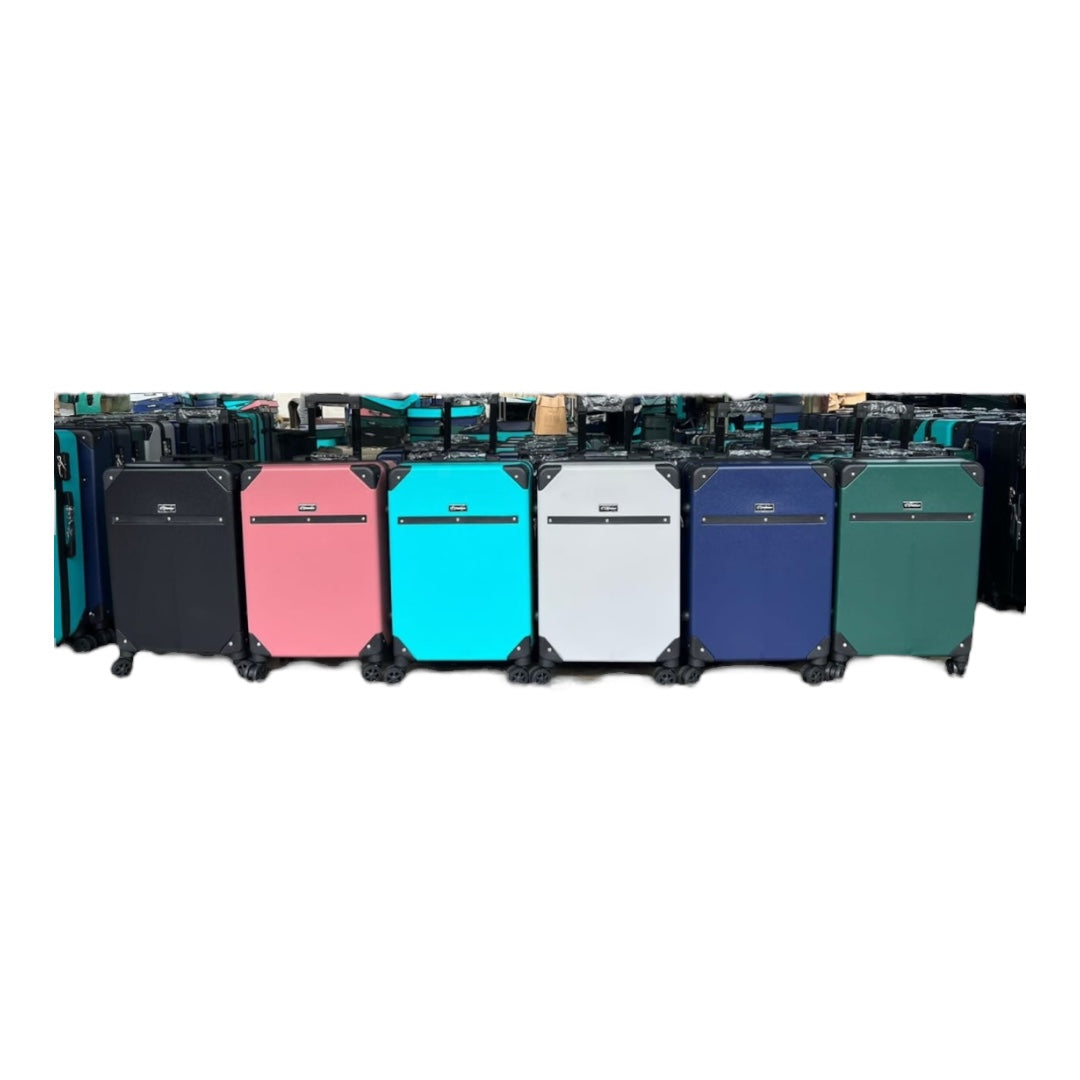 Retro Travel 3pc Trolley Case with Lock-Various Colours