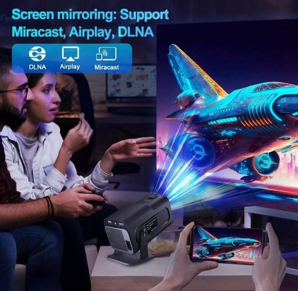 4K Portable Projector With Screen Mirroring - Black