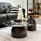 MFurn Nordic Modern Coffee Table with Sleek European-Style Design Clear Glass Top and Wood Panel for Living Rooms