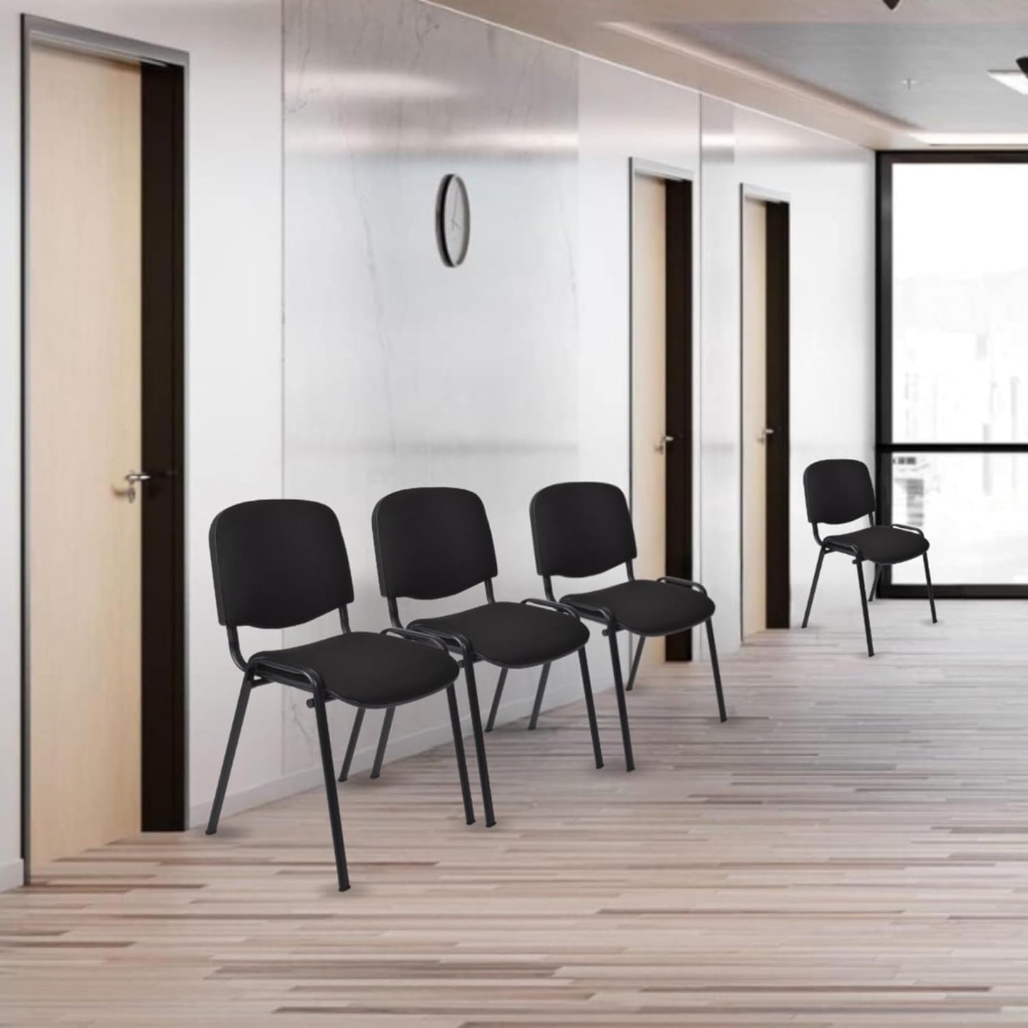 MFurn Stackable Steel Frame Chairs for Meeting Room and Reception