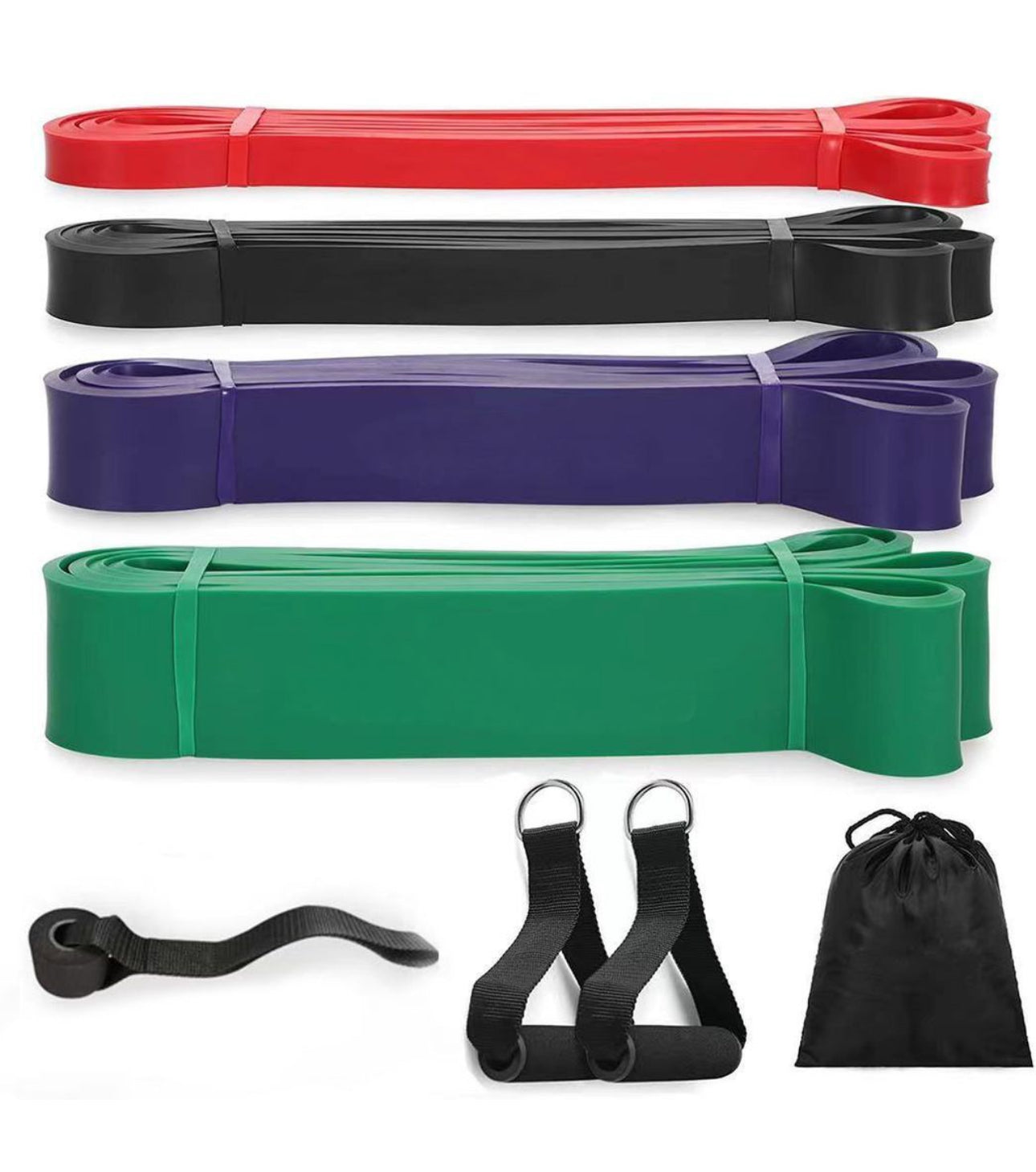 Resistance Bands Exercise Elastic Natural Latex Workout Strength Bands-set4