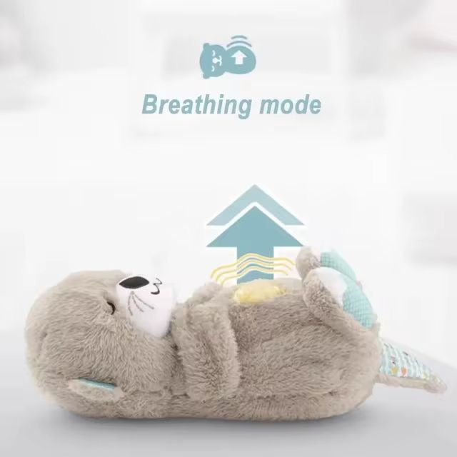 GENERIC Breathing Otter Sleep Buddy - Soothing Plush Doll with Rhythmic Breathing, Music, and Lights | Calming Sleep Aid for Newborns | Baby Otter Sound Machine | Battery Not Included Various Options