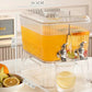 MHome Beverage Dispenser with Spigot Transparent Beverage Dispenser with Stand Ribbed for Hosts, Families, Refrigerator, Countertop, Parties 5.5L