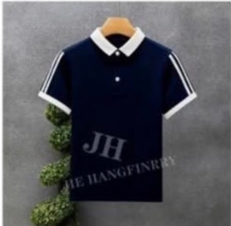 Streetwear Top Stylish with Collar Tee Shirts Shirt Men Clothing Short Quarter Sleeve Summer-Various Options