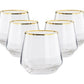Elegant Gold Rim Gobelet Crystal Whiskey, Liqueur Glasses Set Of 6pc