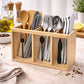 MHome Bamboo Utensil Holder – 3 Section