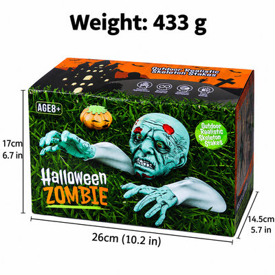 Halloween Zombie Garden Stakes: 3-Piece Outdoor Yard Decoration Set