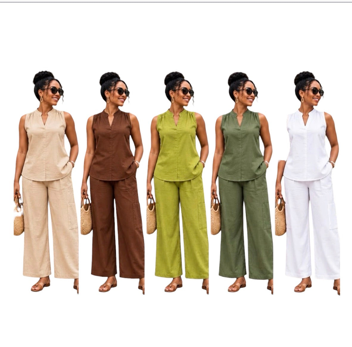Ladies SummerCasual Two-Piece Set-Various Colours