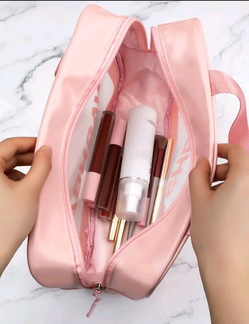 Toiletry Bag Frosted 3pc With Handle - Various Colours