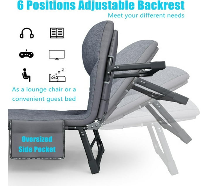 MFurn Comfy Deluxe Recliner Bed/Portable Lounger Chair With Padded Cushion-Various Colours