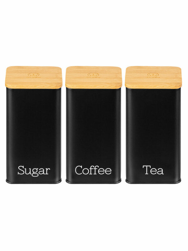 MHome 3pc Sugar,Tea & Coffee Canister Set-Various Colours