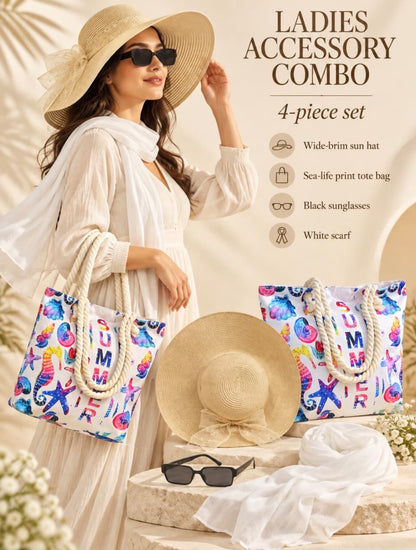 Ladies Summer Hat Combo-4pc set