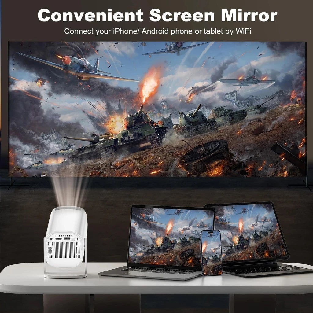 Portable Projector Android 11 WiFi6 Support 4K 1080P BT5.0 Projector 1208*720P Home Cinema Portable Projector AE-170