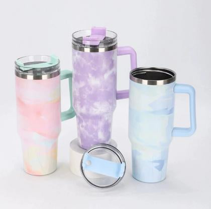 M-Home 1200ml Stainless Steel Thermal Bottle Cup with Handle, Lid & Reusable Straw – Leakproof, Double-Wall Insulated, Dishwasher Safe, Hot &amp; Cold Drink Travel Tumbler