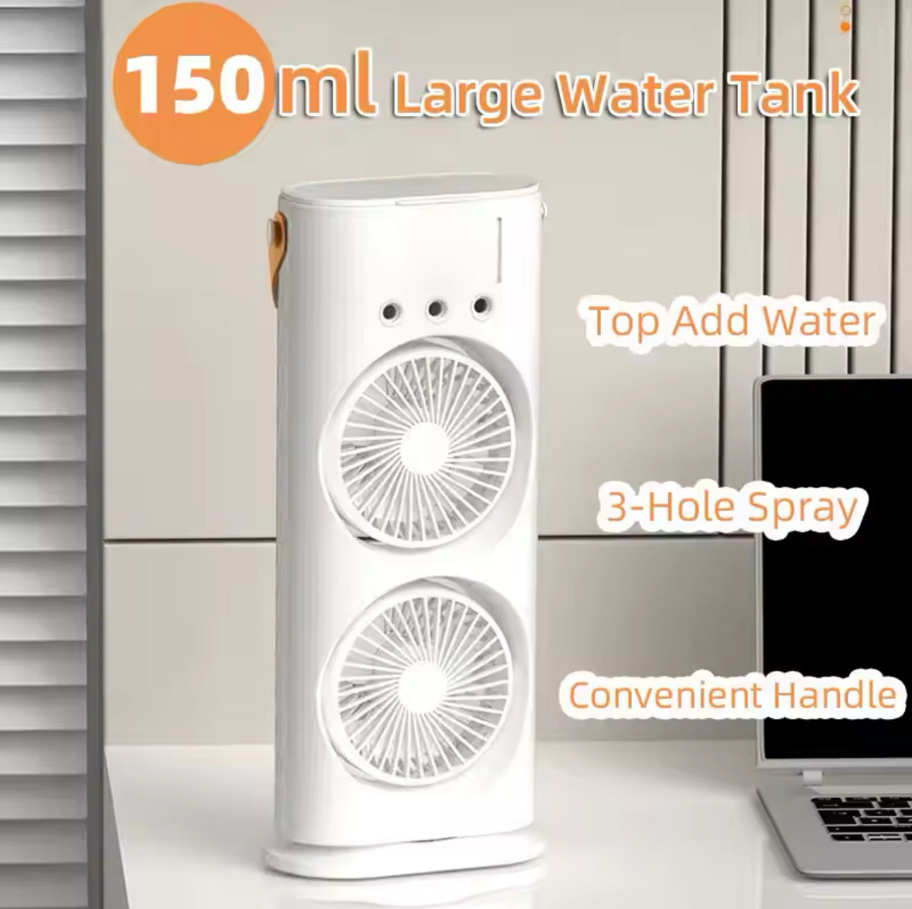 Double-Ended Spray Fan USB Rechargeable 2000mAh