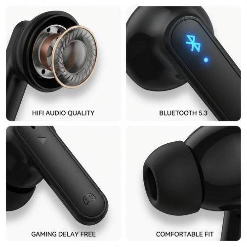 MTech 895B TWS Earbuds: Bluetooth 5.3, HIFI Sound, 50H Playtime, Low Latency, Waterproof for Sports/Office/Commute