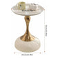 MFurn Small Round End Table – Modern Metal Pedestal Side Table for Living Spaces