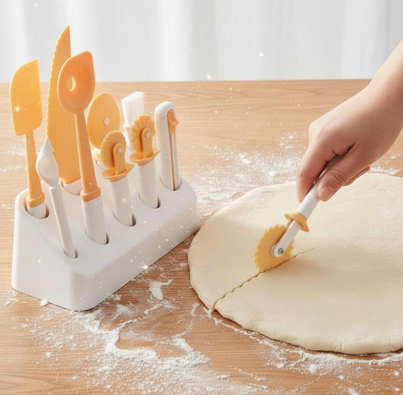 MHome 10 Pieces Pastry Brush and Spatula Set Heat-Resistant Cake Scraper Set Easy to Clean Baking Utensil Kit for Beginners, Baking